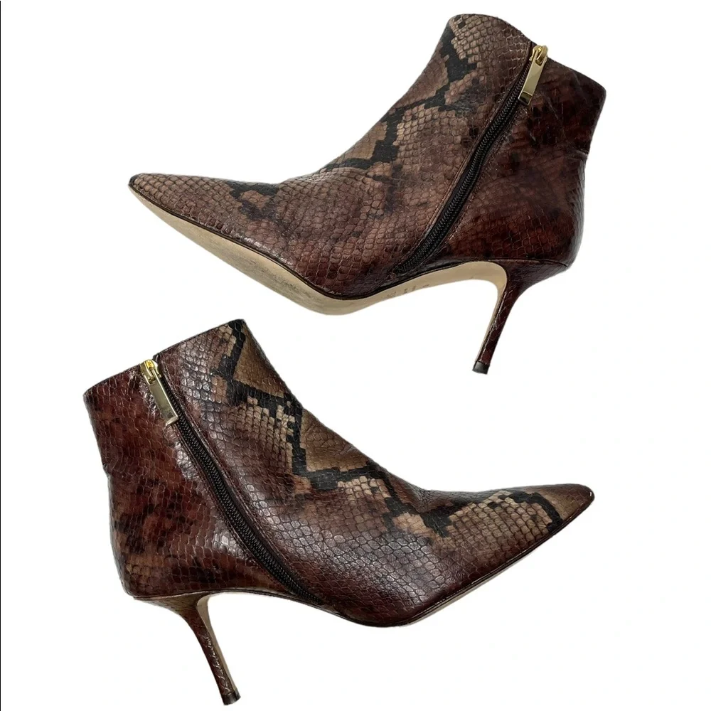 L’Agence | Aimée Bootie in Brown Snake 38